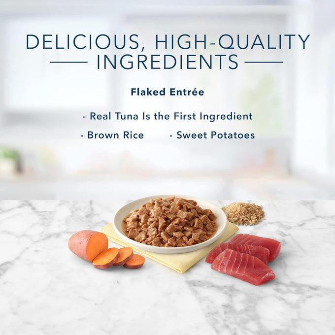 Blue Buffalo Tastefuls Flaked Wet Cat Food with Natural Tuna Entrée in Gravy, 24-5.5oz Cans