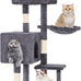 FDW 54 Inch Dark Gray Cat Tree Tower with Sisal Scratching Posts and Condos for Kittens and Adult Cats