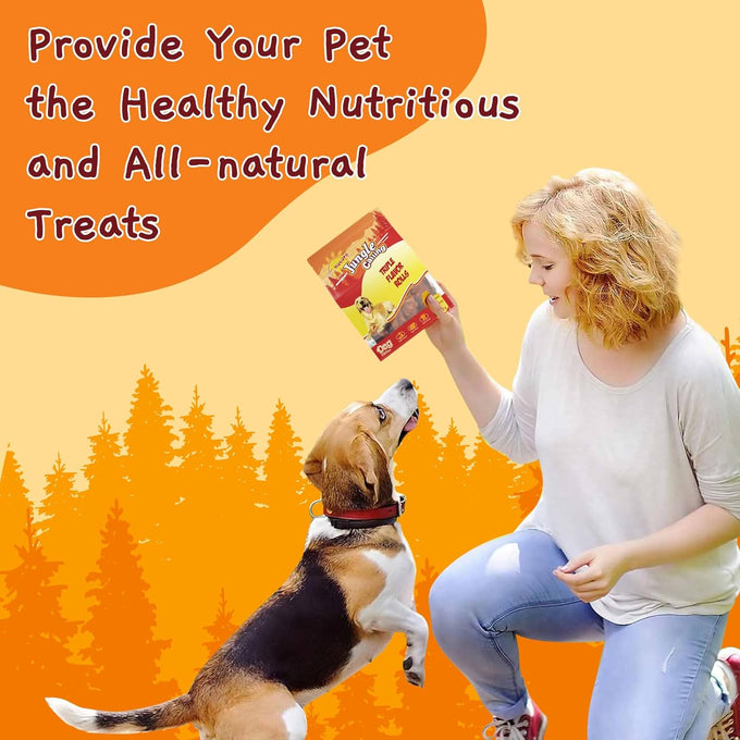 jungle calling triple flavor rolls dog treats high protein rawhide free healthy easily digestible 10.6 oz