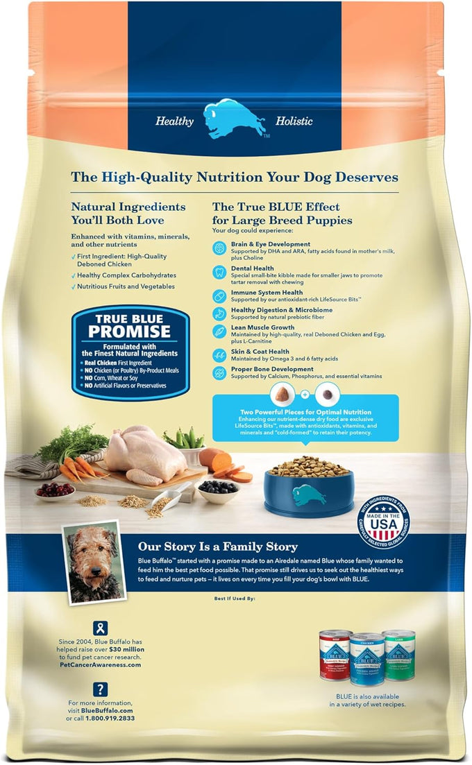 Blue Buffalo Large Breed Puppy Dry Dog Food, Chicken & Brown Rice, 30lb