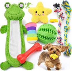 loyee 8 pack puppy toys for small dogs luxury dog chew toys with squeaky plush toys rope toys and ball teething toys