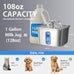 Veken Stainless Steel Cat Water Fountain, 108oz/3.2L Automatic Pet Fountain with 3 Replacement Filters & Silicone Mat, Silver