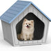 Vixzen grey small dog resin material doghouse outdoor indoor weatherproof pet shelter with air vents easy assembly