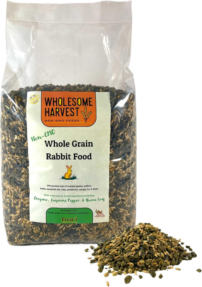 Non-Gmo Rabbit Food 25 Lb, 16 Protein, Alfalfa Hay, Supports Healthy Digestion, Suitable All Life Stages