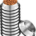 stainless steel dog bowl set with rubber base non-slip pet dishes for small medium animals 7 oz capacity