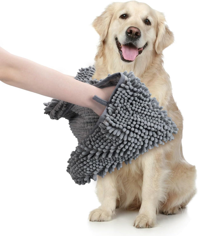 WOUSEDO 40'' x 23.6'' Microfiber Dog Towels 2-Pack Grey