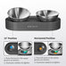 petkit 304 stainless steel elevated cat and dog bowls, non-slip, anti-vomiting, 15° tilted, dishwasher-safe