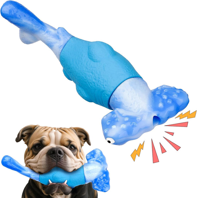 Bikisens hammerhead shark dog toys for aggressive chewers, green, 8.46in, medium/large breed