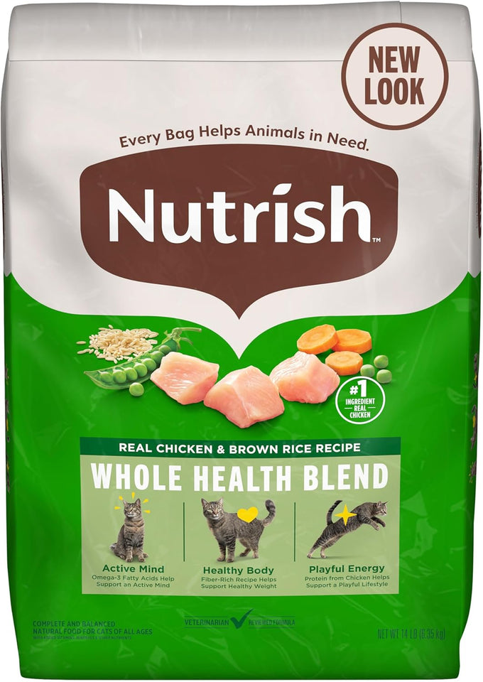Rachael Ray Nutrish Premium Natural Dry Cat Food, Chicken and Brown Rice, 14 Pounds