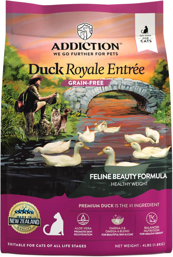 Addiction Duck Royale - 4lbs Cage-Free New Zealand Duck Recipe Grain-Free Dry Cat Food