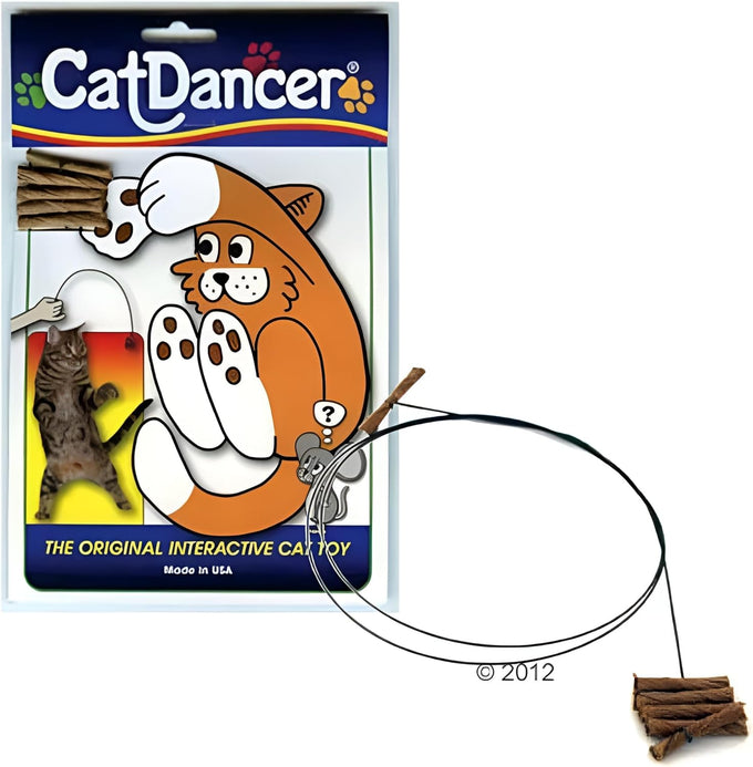 Cat Dancer Original Interactive Cat Toy, Pack of 3, 35" Spring Steel Wire with Cardboard Paper Twists, Made in USA