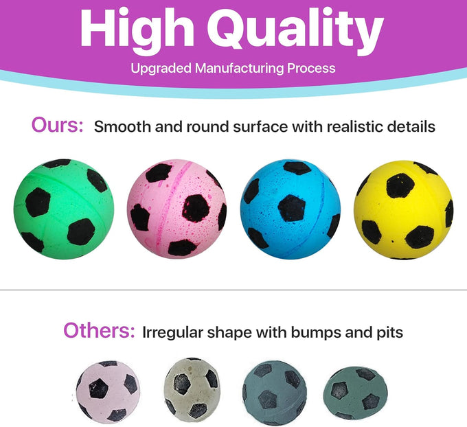spot interactive colorful plush cat toys soccer balls 1.5 inch assorted 4 pack