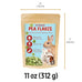 Vila Green Pea Flakes, 9-oz resealable pack for rabbits, guinea pigs, and small pets, high-protein plant-based snacks.