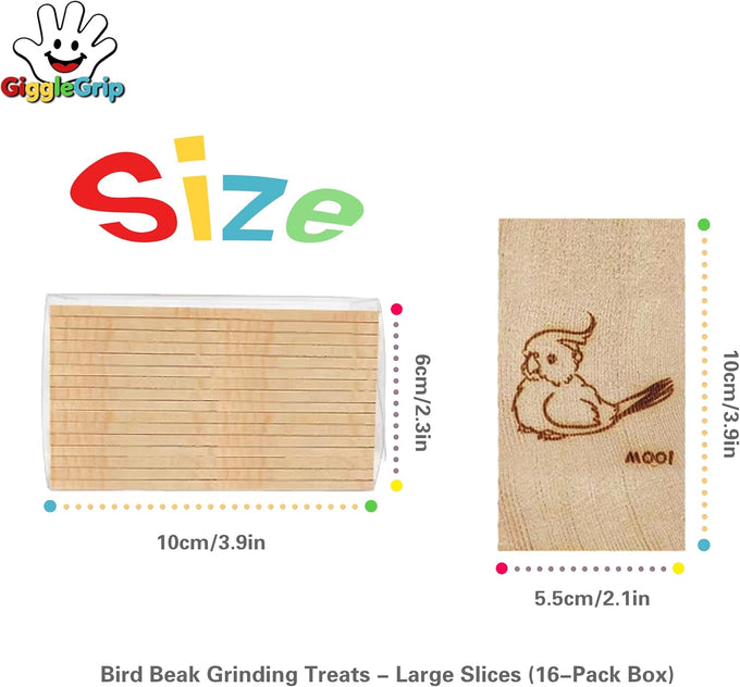GiggleGrip Natural Pine Wood Bird Chew Toys - 100% Natural Beak Trimming & Shredding Wood Chips for Small Medium Birds