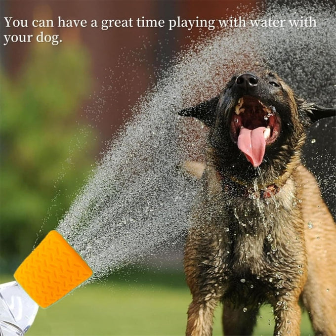 Portable orange outdoor shower attachment for most plastic water bottles