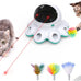 orsda 2-in-1 interactive automatic motion activated cat laser toy with feathers and usb rechargeable