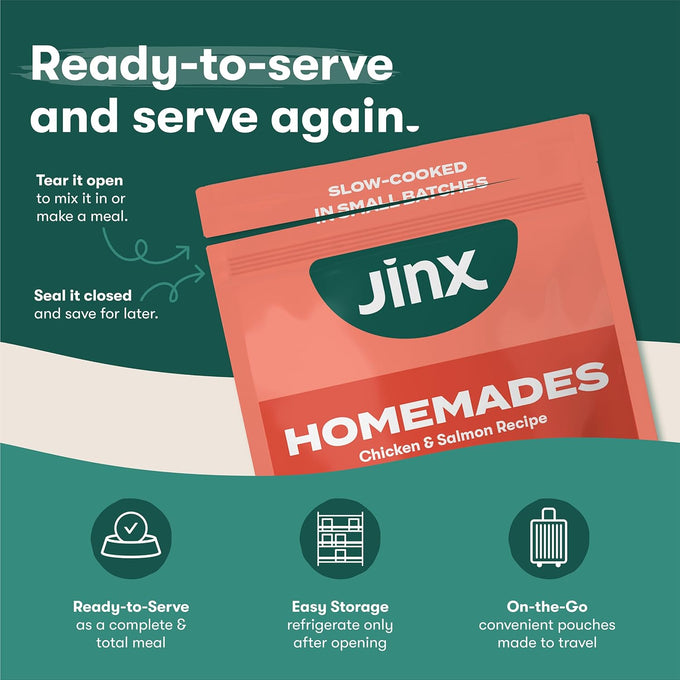Jinx Salmon Grain Free Wet Dog Food Toppers, 9oz, 6 Pack