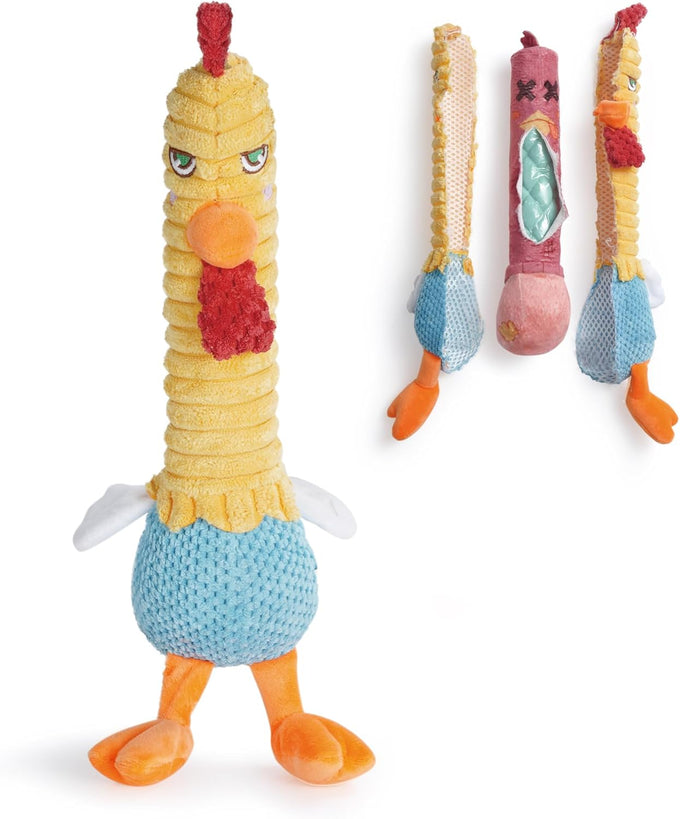 Nocciola 2 in 1 Easter Duck Dog Toy for Medium and Large Breeds with Rubber Squeaker and Crinkle Paper