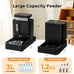 zomisia automatic cat feeder and water dispenser set with 180 degree rotatable for small dogs and cats black 0.8 gallon x 2