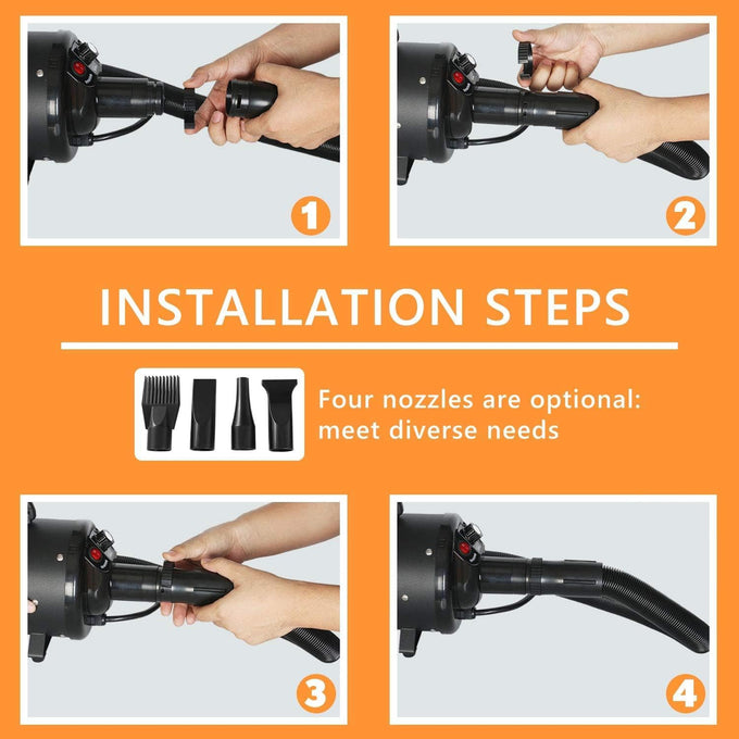 PETNF Dog Dryer Replacement Hose & Nozzle Kit for Pet Air Force Dryers, Flexible, High Velocity