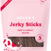 Bocce's Bakery low-sodium, high-protein, wheat-free chicken & pumpkin jerky dog treats, 4 oz, made in USA
