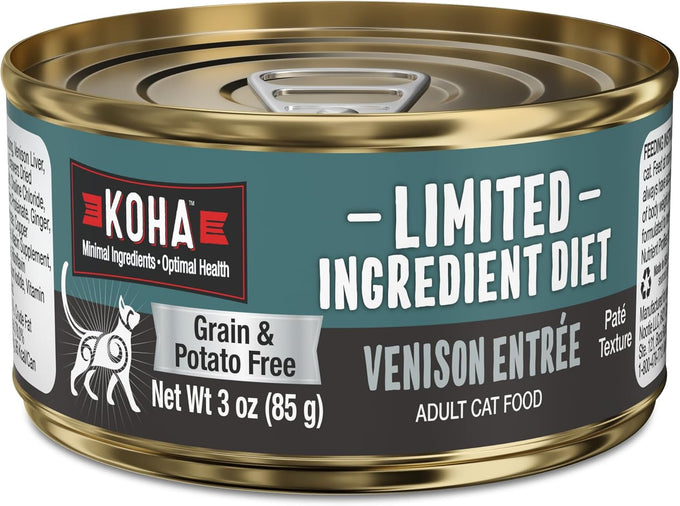 Koha limited ingredient diet duck pate for cats, single meat wet cat food, sensitive stomachs, 3oz pack of 24
