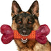 Red, Beef Flavored, Long Lasting Dog Bones for Large Dogs with Nylon Core and Rubber Sleeve, Suitable for Medium & Large Breed