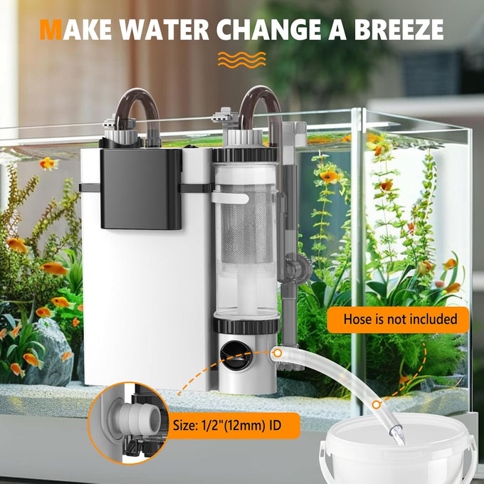 hygger quiet hang on back aquarium filter for small fish tanks 5-30 gallon with adjustable flow and surface skimmer