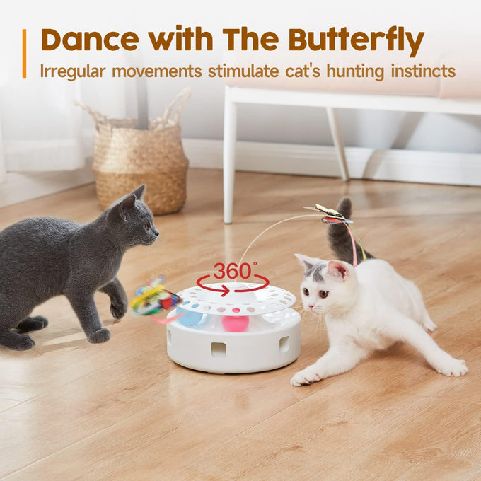 potaroma cat toys 3in1 automatic interactive kitten toy bright white