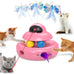 Mohaya 4-in-1 Interactive Cat Toy with Laser, Feather, and Track Balls - USB Rechargeable White