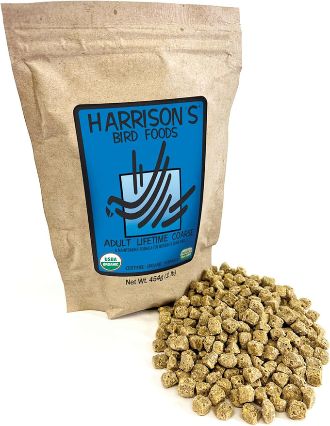 harrisons bird foods pepper lifetime coarse - certified organic formula for medium to large birds - 5 lb bag