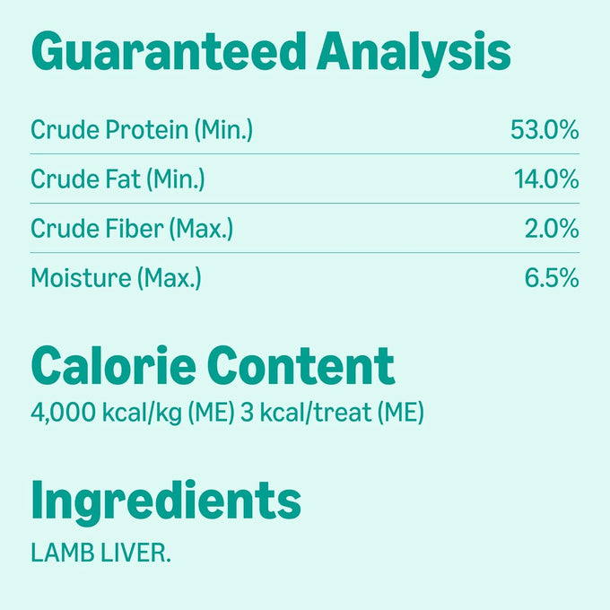 Amazon Basics 3.3oz Freeze-Dried Raw Lamb Liver Dog Treats, Grain-Free, Single Ingredient, High-Protein Snacks