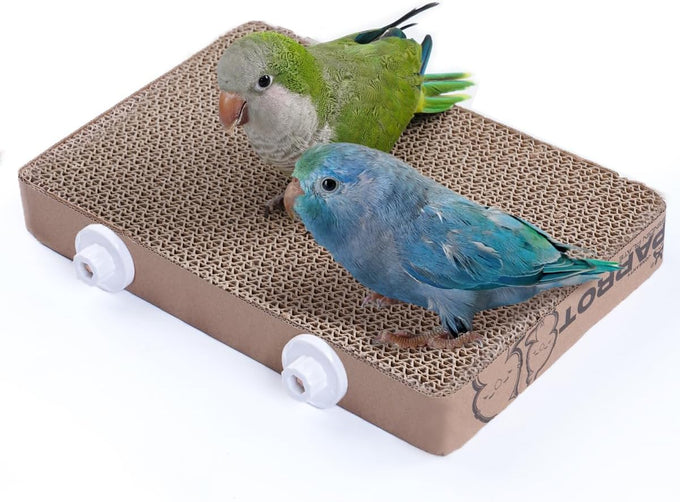 7.3 inch natural corrugated cardboard bird platform toy for parrots and small to medium-sized pet birds