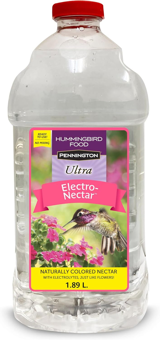 Pennington Electro-Nectar 64-oz Ready to Use Hummingbird Nectar Liquid with Electrolytes, Naturally Colored, No Dye