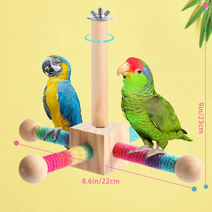 kyouki bird perch toy parakeets toy colorful sisal rope spinning stand medium size