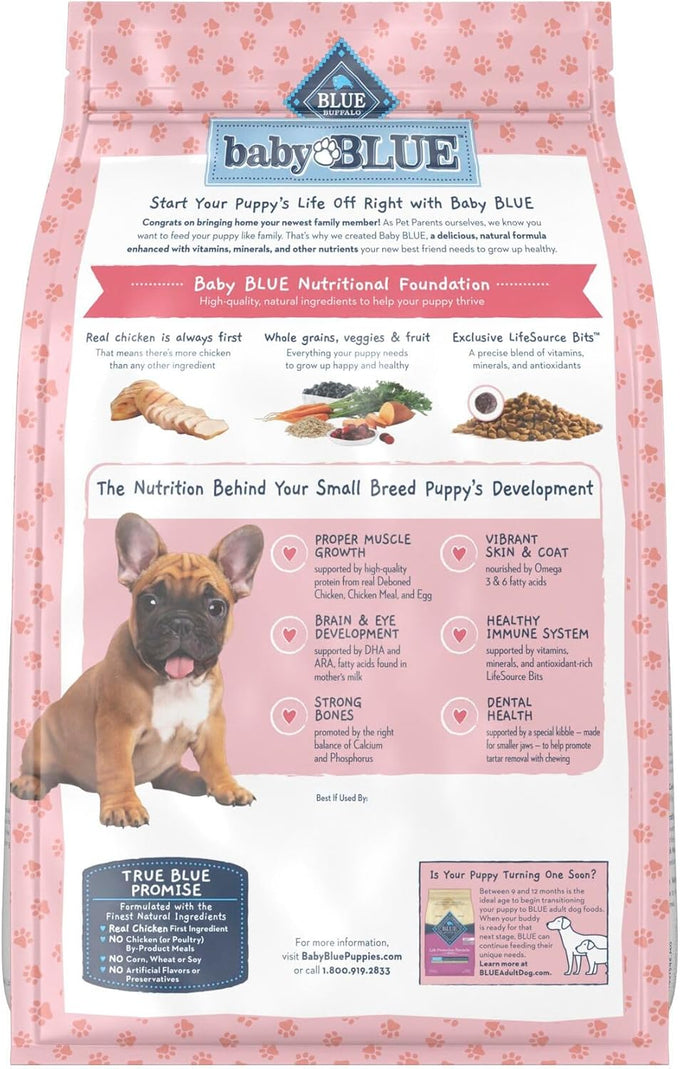 Blue Buffalo Baby Blue Small Breed Puppy Dry Dog Food, Chicken & Oatmeal, 4lb