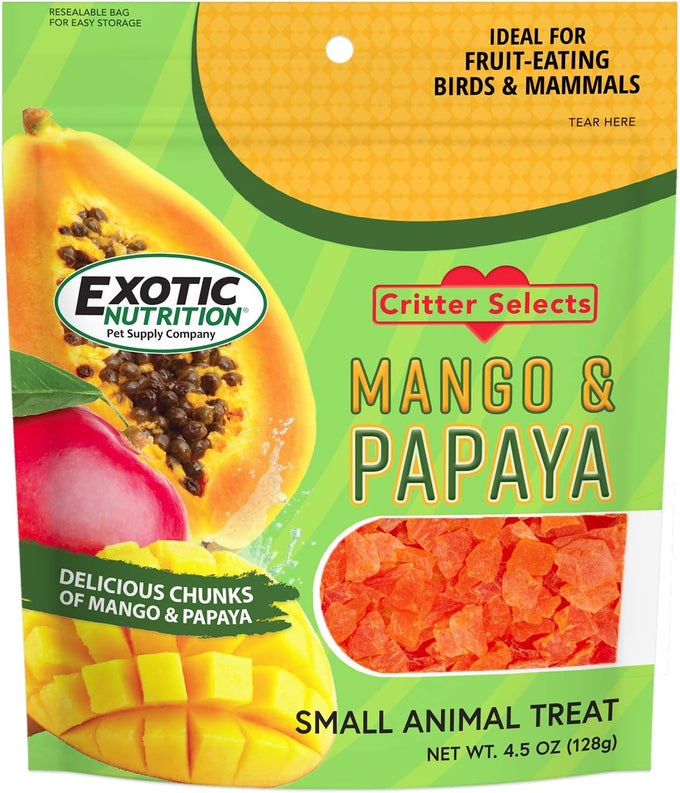 Mango and Papaya sundried treat for sugar gliders, rats, chinchillas, and other small animals (4.5 oz.)