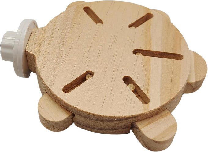 Wooden 5-Drawer Parrot Puzzle Feeder Toy with Acrylic Cover, Green, for Small Pets and Birds
