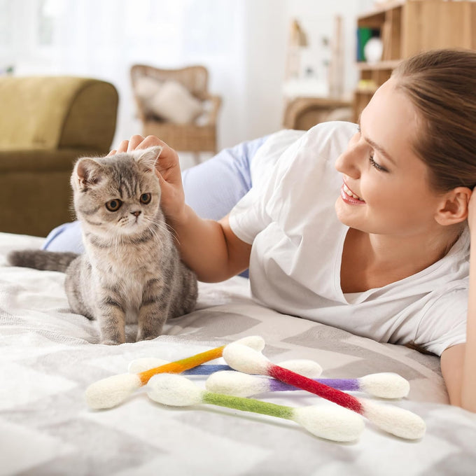 Glaciart One Swab Cat Toys with Organic Catnip - 6 Pack | Durable, Interactive, and Eco-Friendly Cat Accessories