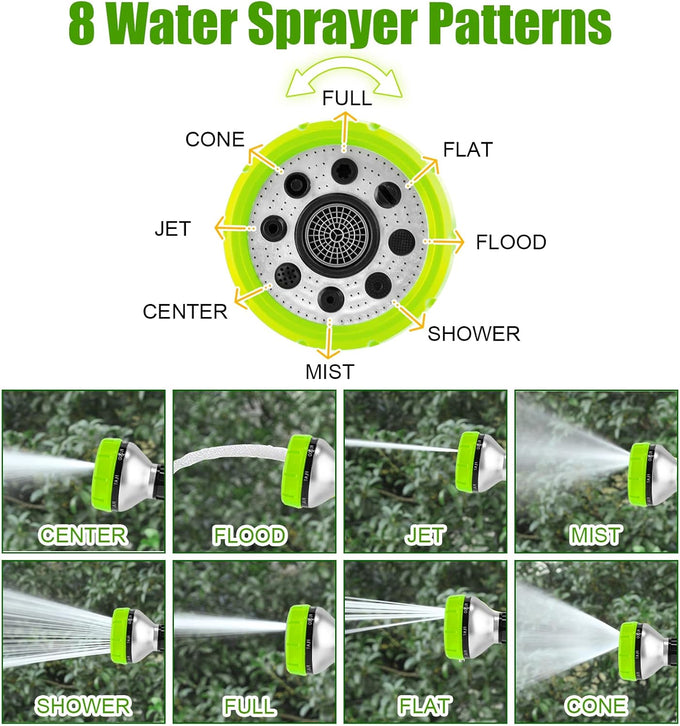 Upgraded 8-in-1 Zinc Alloy Dog Wash Hose Nozzle with 100cc Soap Dispenser and Pet Grooming Glove