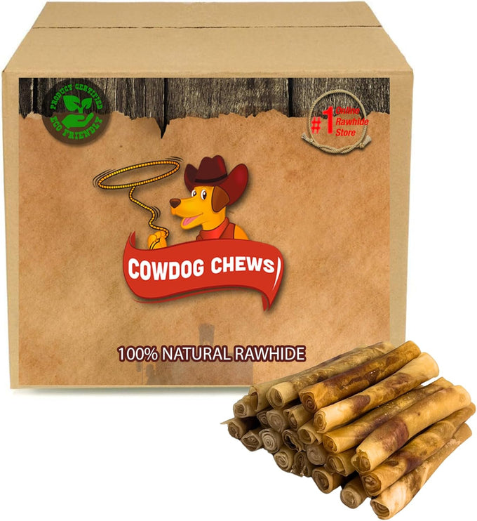 Cowdog Chews 5-6 inch Rawhide Retriever Roll, 100% Natural, Grass Fed, 50 Pack