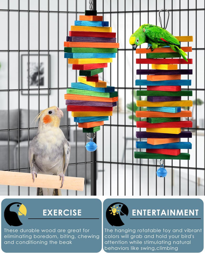 Bissap multicolored bird chewing sticks for small medium conure parakeet cockatiels lovebird pet birds