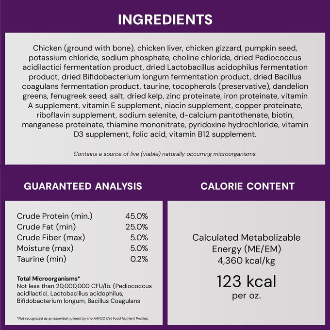 Stella & Chewy's Freeze-Dried Raw Cat Dinner Morsels - Premium Chicken Recipe with 98% Cage-Free Meat & Organs - Natural Grain-Free Cat & Kitten Food - Made in USA - 18 oz