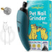 luckytail super quiet low vibration electric dog nail grinder with 2 led lights usb rechargeable 2 speeds small to large pets