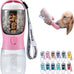 cibaabo dog water bottle with food container, 10oz and 19oz capacities, leak proof lock and carbon filter