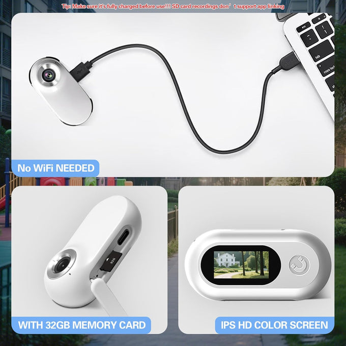 HD 1080P Pet Camera Collar with Video Record Wireless Mini Sport Cam, Small Action Cameras for Pet Supplies