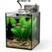 2.2 gallon black glass aquarium set for desktop, small kit for beginners and children with betta fish, goldfish, and aquatic plants