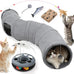XiaPia 6-in-1 Collapsible Cat Tunnel with Interactive Roller Ball and Crinkle Hideout for Indoor Cats