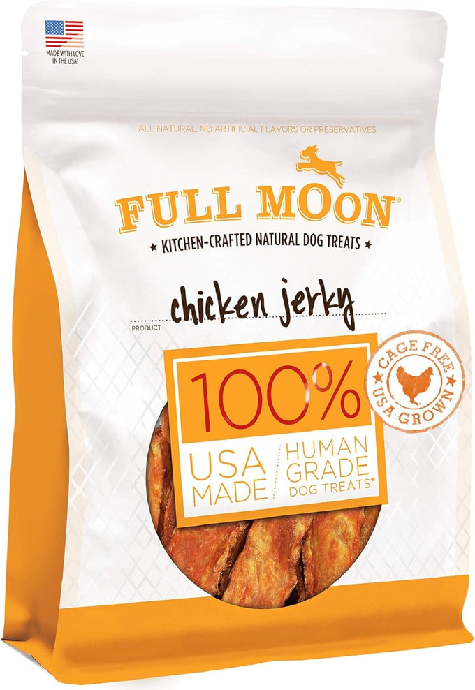 full moon human-grade all-natural usa-made 12oz grain-free chicken jerky dog treats