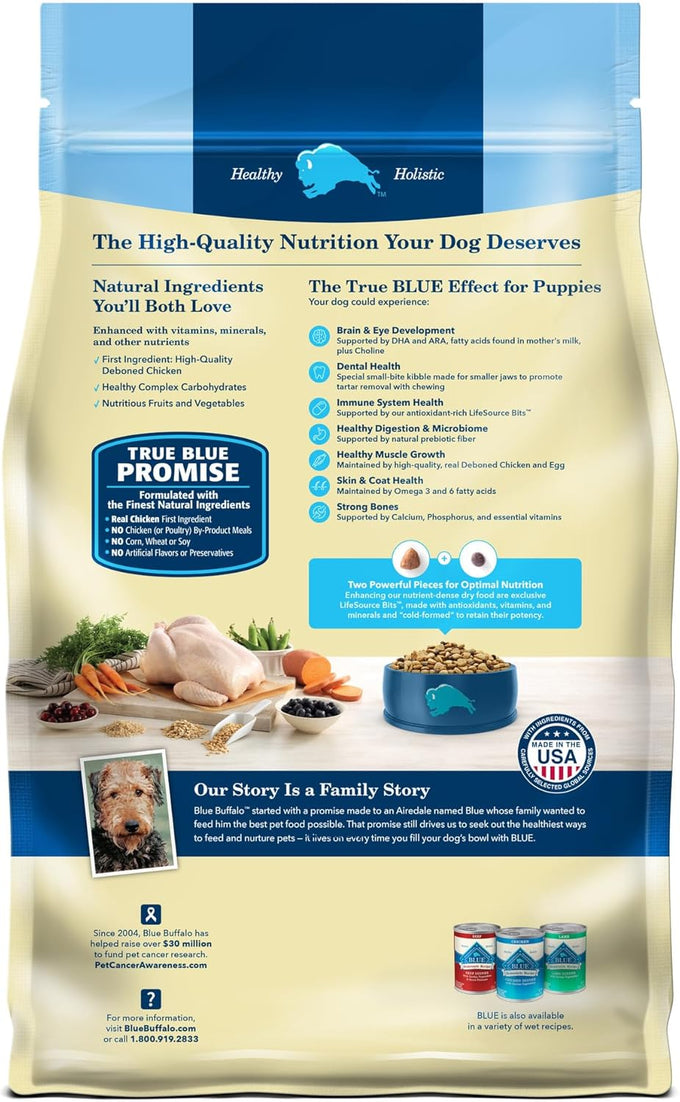 Blue Buffalo Puppy Dry Dog Food, Chicken & Brown Rice, 5 lb